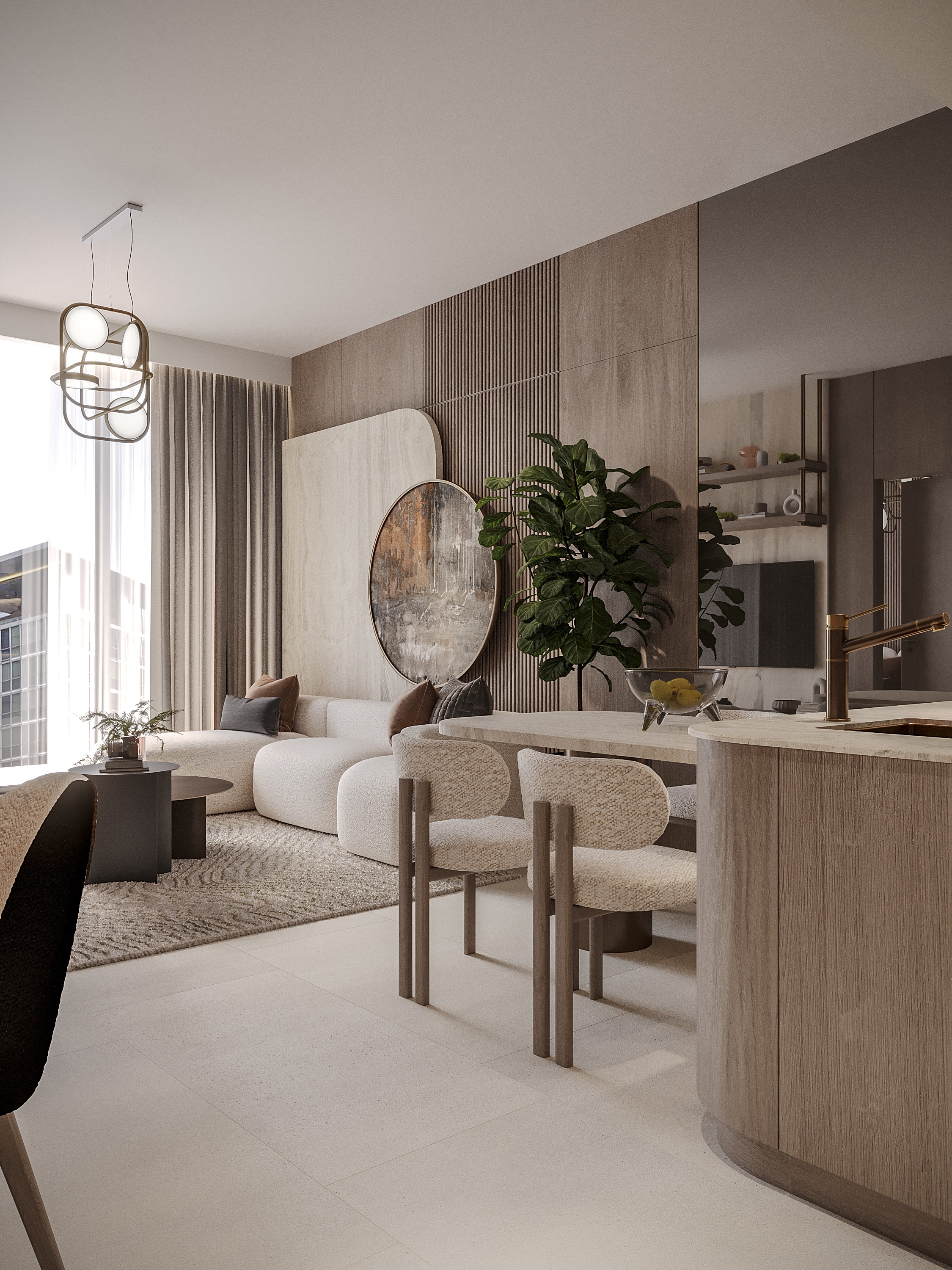 One-bedroom open-plan living