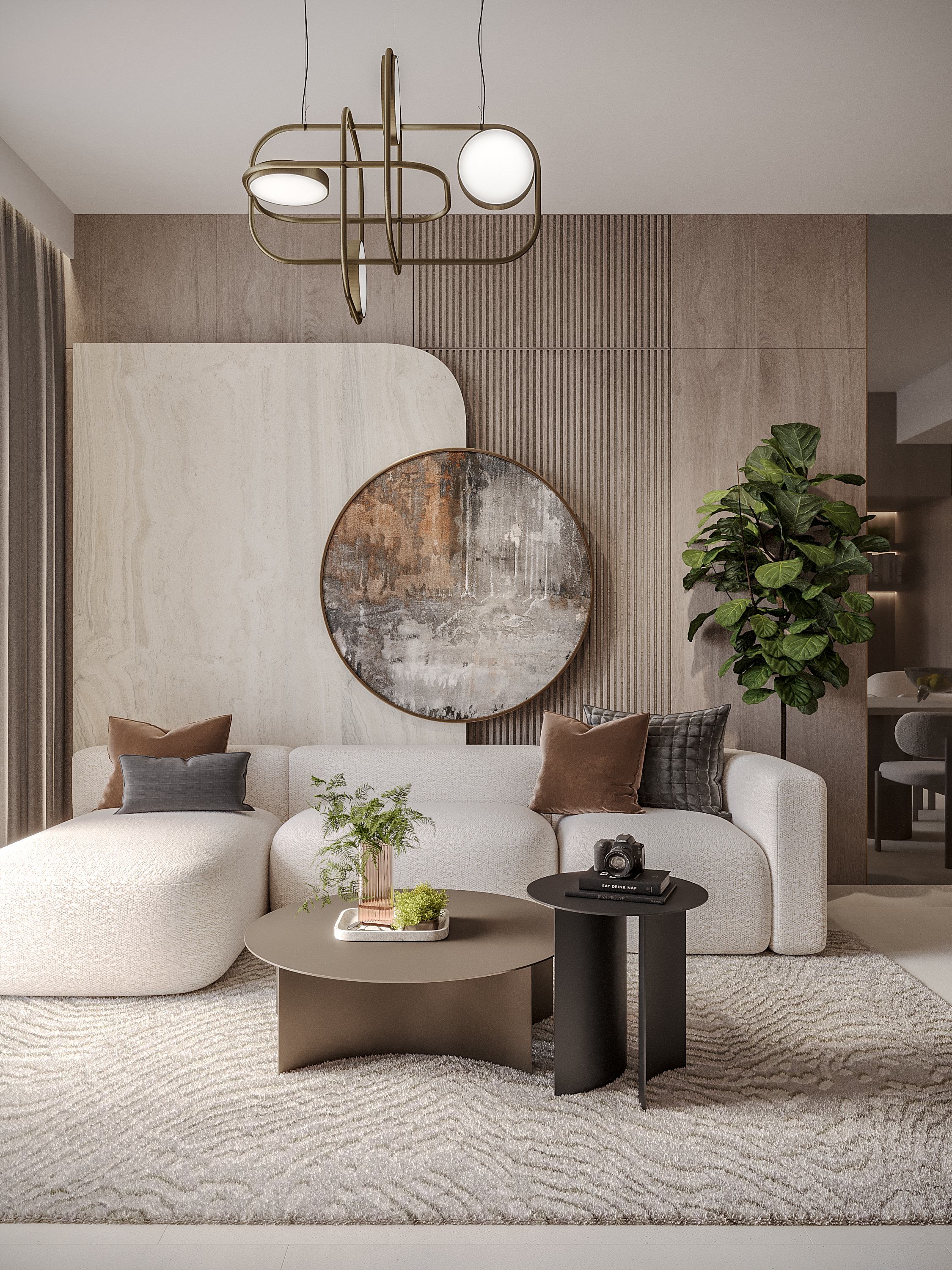 Living room textures and art