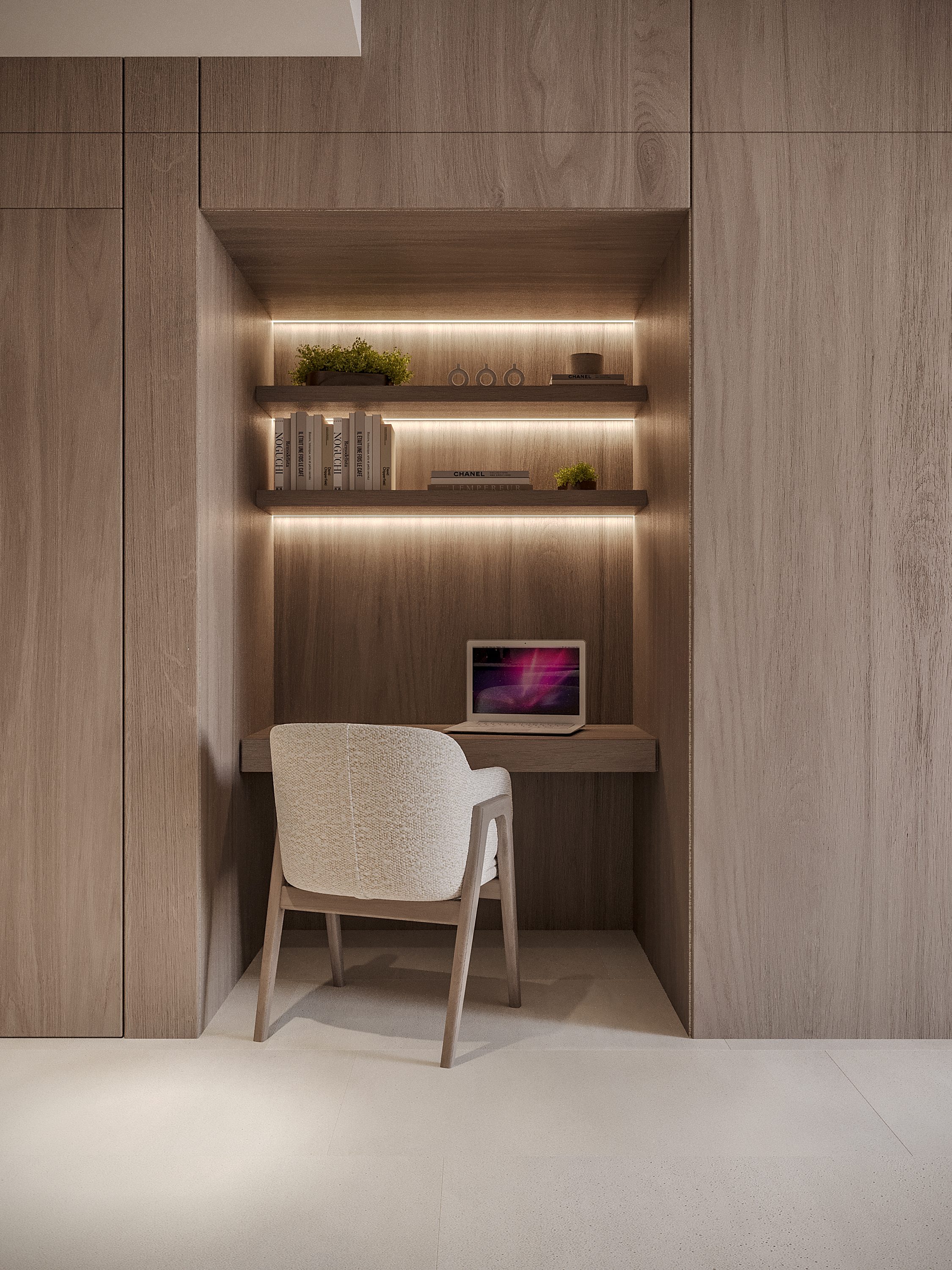 Compact work-nook and studio layout